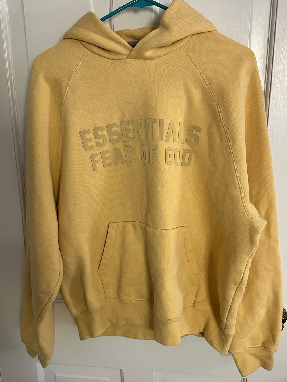 Essentials fear of god pale butter yellow hoodie